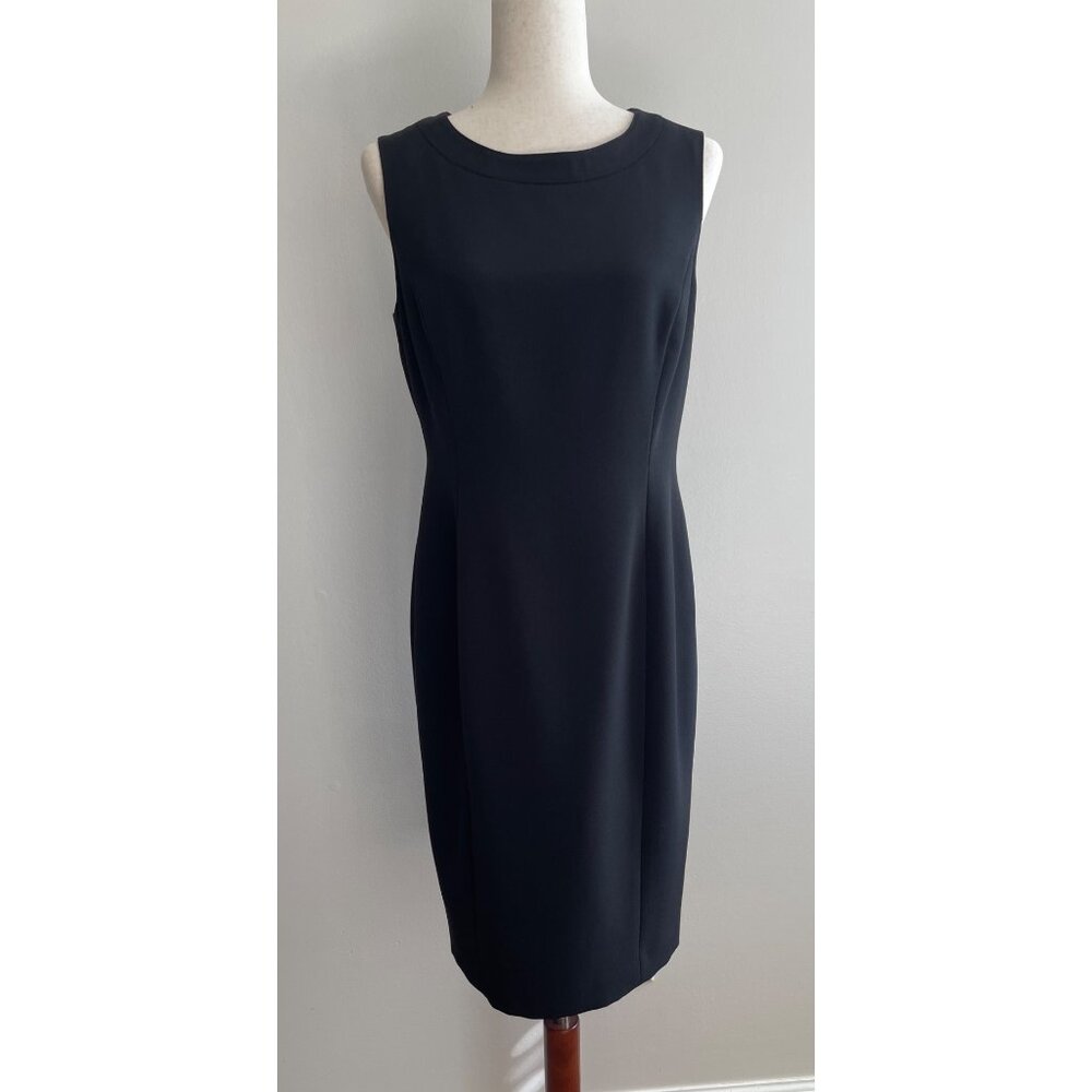 Kasper Sleeveless Pencil Dress Womens 6 Black Lined Stretch